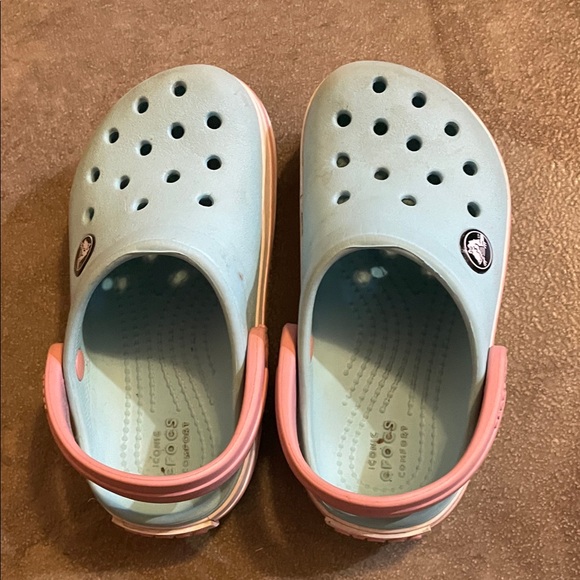 CROCS Kids Blue and Pink Clogs - Picture 4 of 4